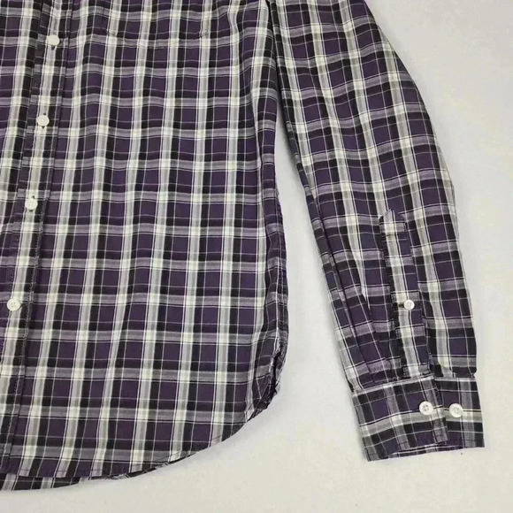 Eddie Bauer Mens Plaid Button Down Collar Shirt M Legend Wash Classic Fit Purple - Picture 8 of 15